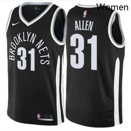 Womens Nike Brooklyn Nets 31 Jarrett Allen Swingman Black NBA Jersey City Edition