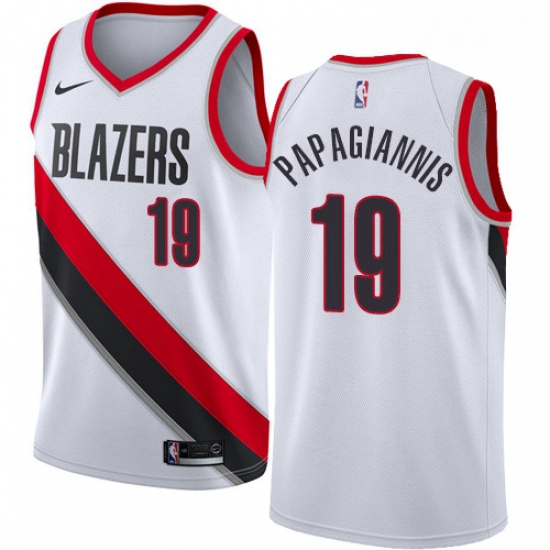 Womens Nike Portland Trail Blazers 19 Georgios Papagiannis Swingman White NBA Jersey Association Edi