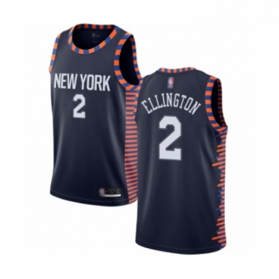 Womens New York Knicks 2 Wayne Ellington Swingman Navy Blue Basketball Jersey 2018 19 City Edition