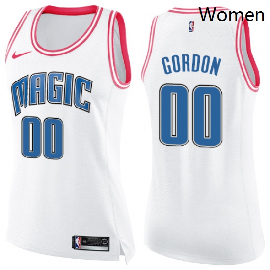 Womens Nike Orlando Magic 0 Aaron Gordon Swingman WhitePink Fash