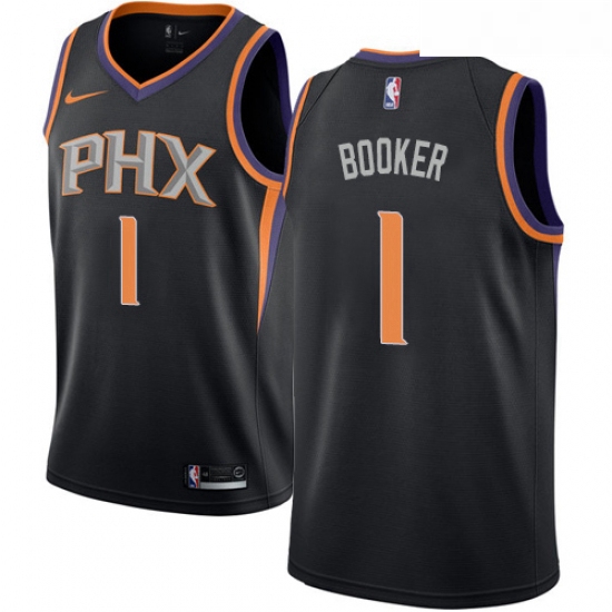 Womens Nike Phoenix Suns 1 Devin Booker Swingman Black Alternate NBA Jersey Statement Edition