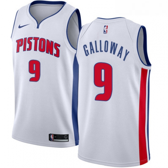 Womens Nike Detroit Pistons 9 Langston Galloway Authentic White Home NBA Jersey Association Edition