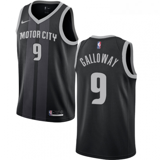 Womens Nike Detroit Pistons 9 Langston Galloway Swingman Black NBA Jersey City Edition