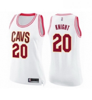 Womens Cleveland Cavaliers 20 Brandon Knight Swingman White Pink Fashion Basketball Jersey