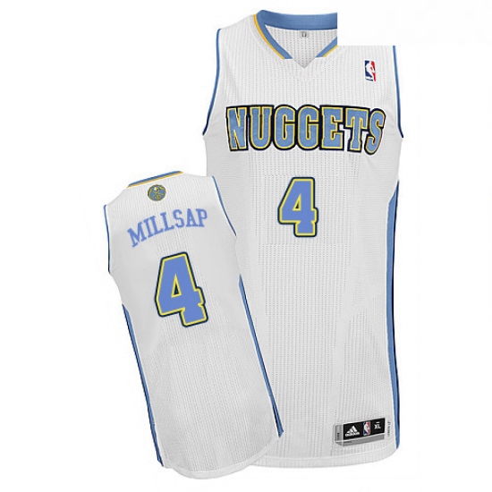 Youth Adidas Denver Nuggets 4 Paul Millsap Authentic White Home NBA Jersey