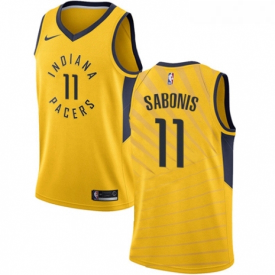 Womens Nike Indiana Pacers 11 Domantas Sabonis Swingman Gold NBA Jersey Statement Edition