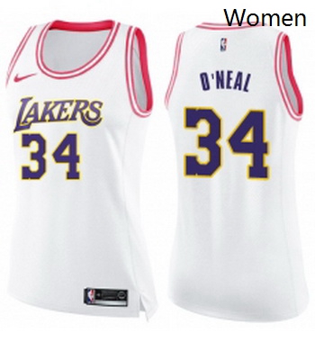 Womens Nike Los Angeles Lakers 34 Shaquille ONeal Swingman White