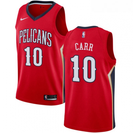 Womens Nike New Orleans Pelicans 10 Tony Carr Swingman Red NBA Jersey Statement Edition