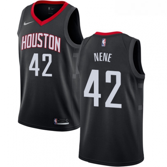 Womens Nike Houston Rockets 42 Nene Swingman Black Alternate NBA Jersey Statement Edition