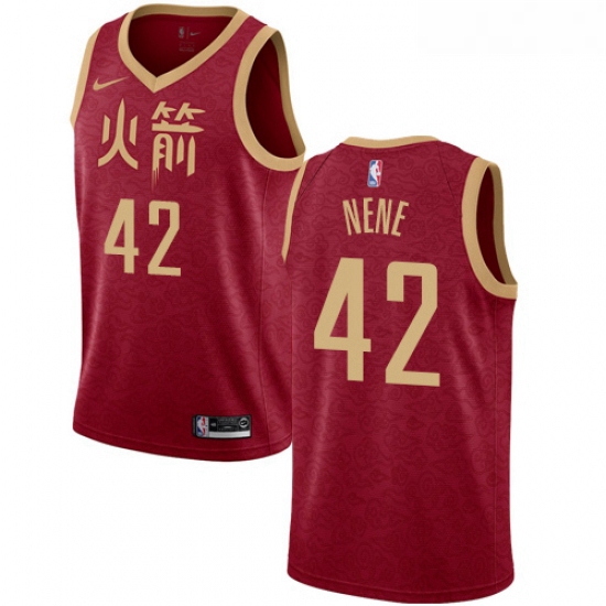 Womens Nike Houston Rockets 42 Nene Swingman Red NBA Jersey 2018