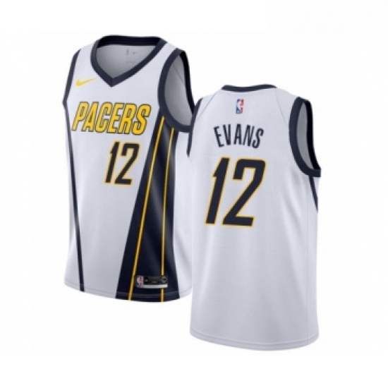 Womens Nike Indiana Pacers 12 Tyreke Evans White Swingman Jersey Earned Edition