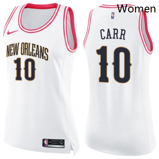 Womens Nike New Orleans Pelicans 10 Tony Carr Swingman White Pin