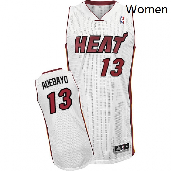 Womens Adidas Miami Heat 13 Edrice Adebayo Authentic White Home 