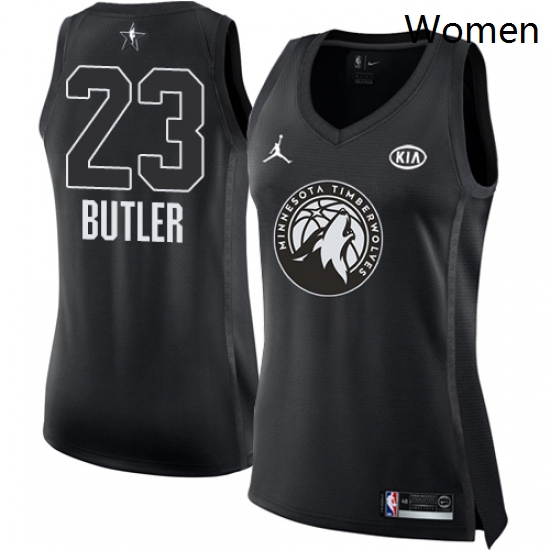 Womens Nike Jordan Minnesota Timberwolves 23 Jimmy Butler Swingman Black 2018 All Star Game NBA Jers