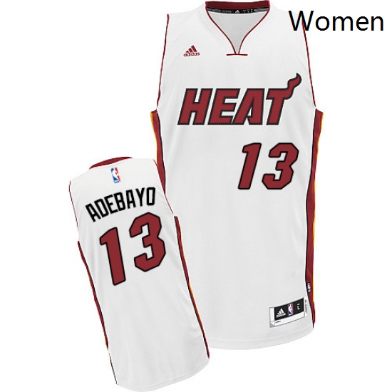 Womens Adidas Miami Heat 13 Edrice Adebayo Swingman White Home NBA Jersey