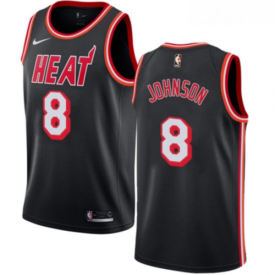 Womens Nike Miami Heat 8 Tyler Johnson Authentic Black Black Fashion Hardwood Classics NBA Jersey