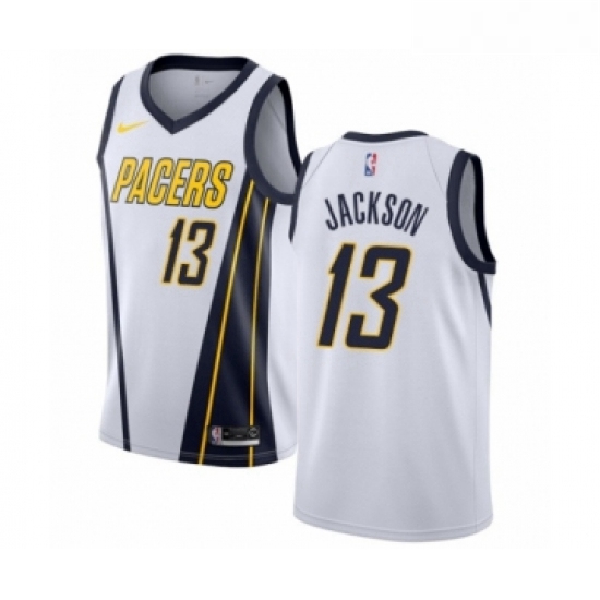 Womens Nike Indiana Pacers 13 Mark Jackson White Swingman Jersey