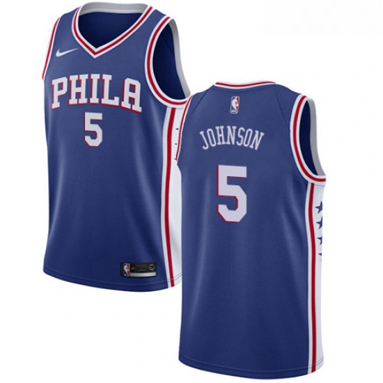 Womens Nike Philadelphia 76ers 5 Amir Johnson Swingman Blue Road NBA Jersey Icon Edition