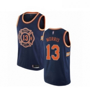 Womens New York Knicks 13 Marcus Morris Swingman Navy Blue Basketball Jersey City Edition