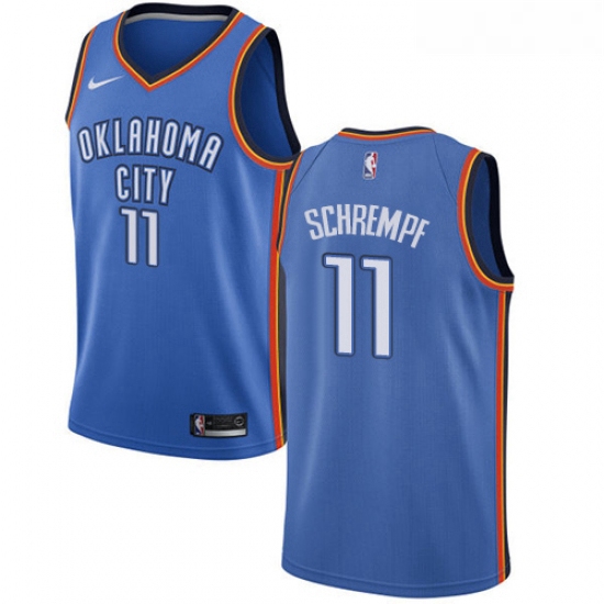 Womens Nike Oklahoma City Thunder 11 Detlef Schrempf Swingman Royal Blue Road NBA Jersey Icon Editio