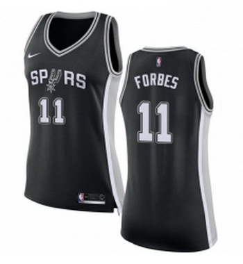 Womens Nike San Antonio Spurs 11 Bryn Forbes Swingman Black NBA Jersey Icon Edition