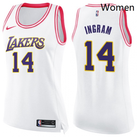 Womens Nike Los Angeles Lakers 14 Brandon Ingram Swingman WhiteP