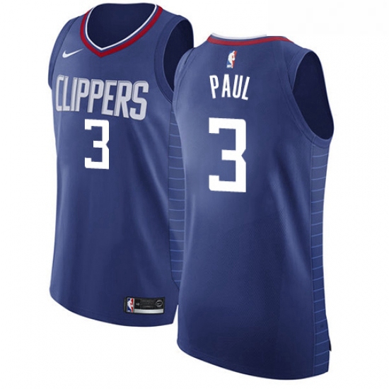 Womens Nike Los Angeles Clippers 3 Chris Paul Authentic Blue Road NBA Jersey Icon Edition