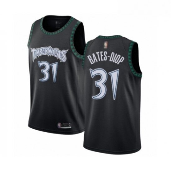 Womens Minnesota Timberwolves 31 Keita Bates Diop Swingman Black Hardwood Classics Jersey