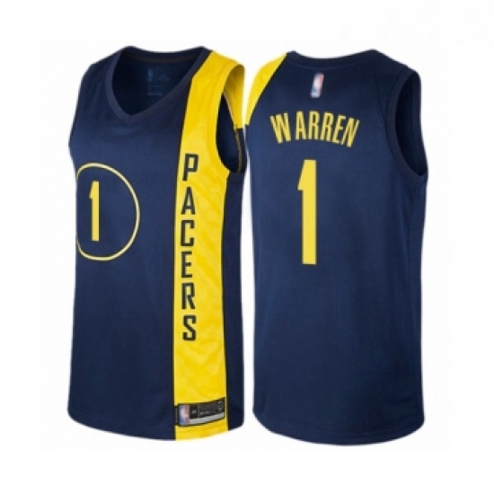 Womens Indiana Pacers 1 TJ Warren Swingman Navy Blue Basketball Jersey City Edition