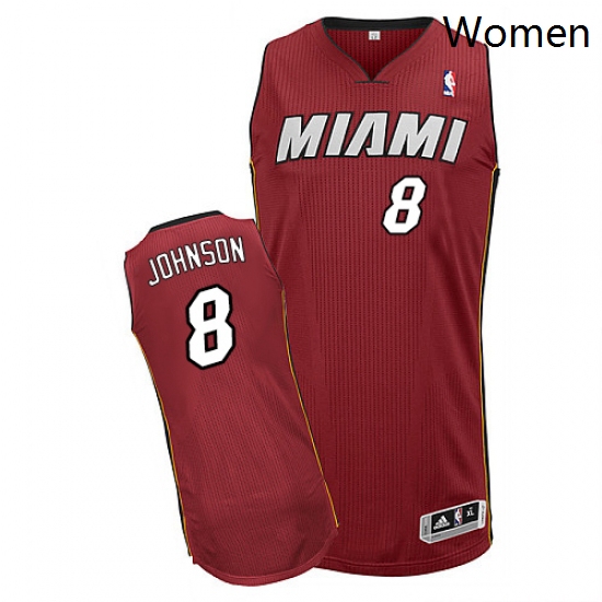 Womens Adidas Miami Heat 8 Tyler Johnson Authentic Red Alternate NBA Jersey