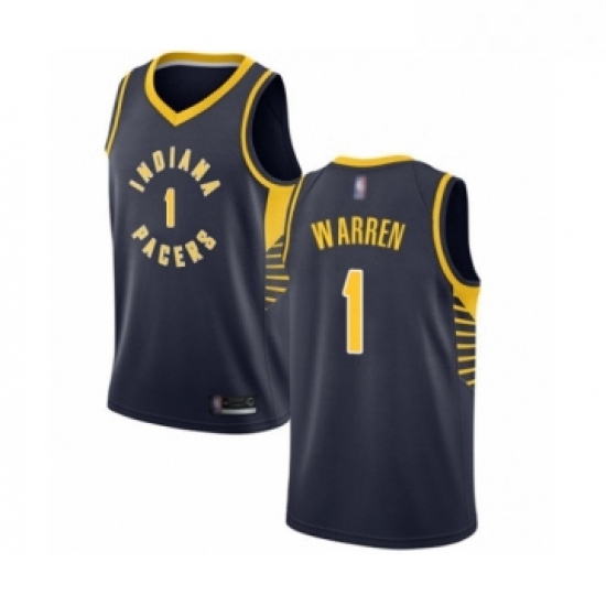 Womens Indiana Pacers 1 TJ Warren Swingman Navy Blue Basketball Jersey Icon Edition