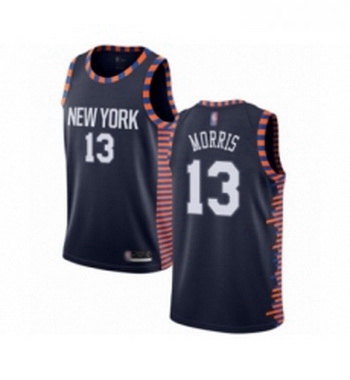 Womens New York Knicks 13 Marcus Morris Swingman Navy Blue Basketball Jersey 2018 19 City Edition