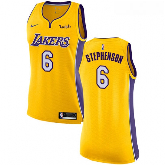 Womens Nike Los Angeles Lakers 6 Lance Stephenson Swingman Gold 
