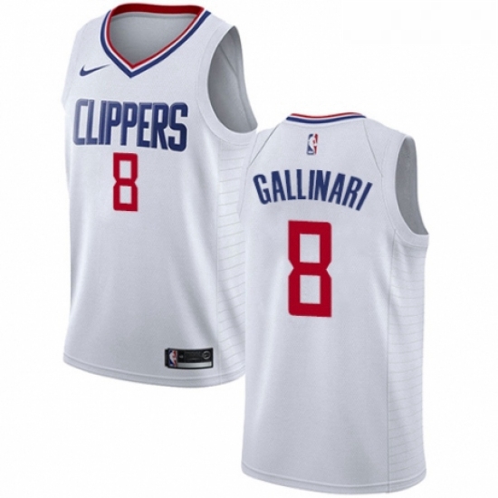 Womens Nike Los Angeles Clippers 8 Danilo Gallinari Swingman White NBA Jersey Association Edition