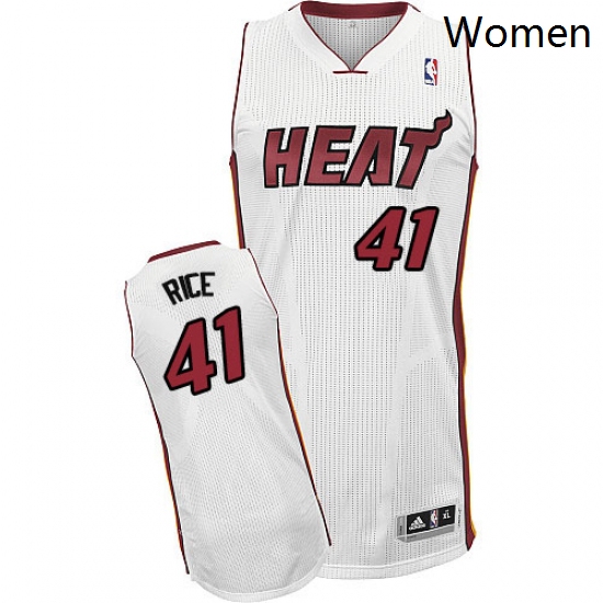 Womens Adidas Miami Heat 41 Glen Rice Authentic White Home NBA Jersey