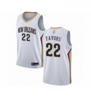 Womens New Orleans Pelicans 22 Derrick Favors Swingman White Basketball Jersey Association Edition