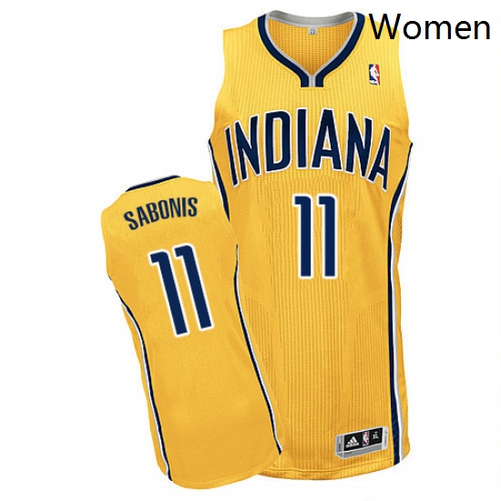 Womens Adidas Indiana Pacers 11 Domantas Sabonis Authentic Gold 