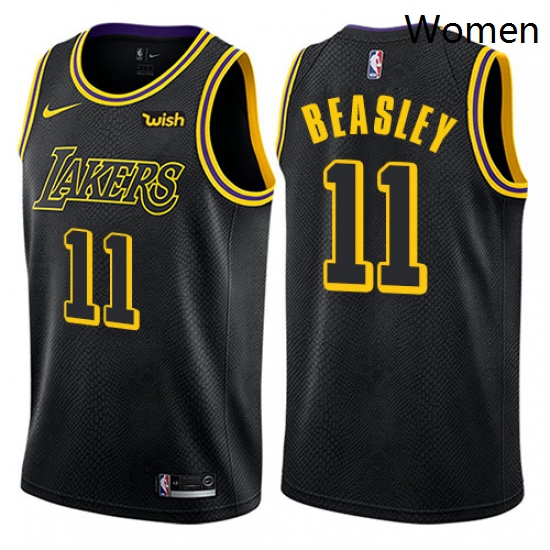 Womens Nike Los Angeles Lakers 11 Michael Beasley Swingman Black NBA Jersey City Edition