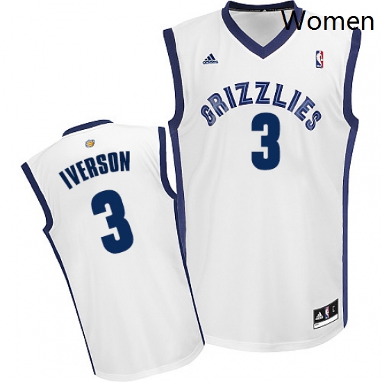 Womens Adidas Memphis Grizzlies 3 Allen Iverson Swingman White Home NBA Jersey