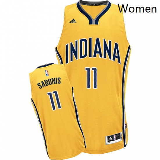 Womens Adidas Indiana Pacers 11 Domantas Sabonis Swingman Gold Alternate NBA Jersey