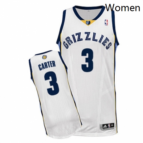 Womens Adidas Memphis Grizzlies 3 Jevon Carter Authentic White Home NBA Jersey