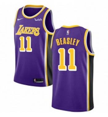 Womens Nike Los Angeles Lakers 11 Michael Beasley Swingman Purple NBA Jersey Statement Edition