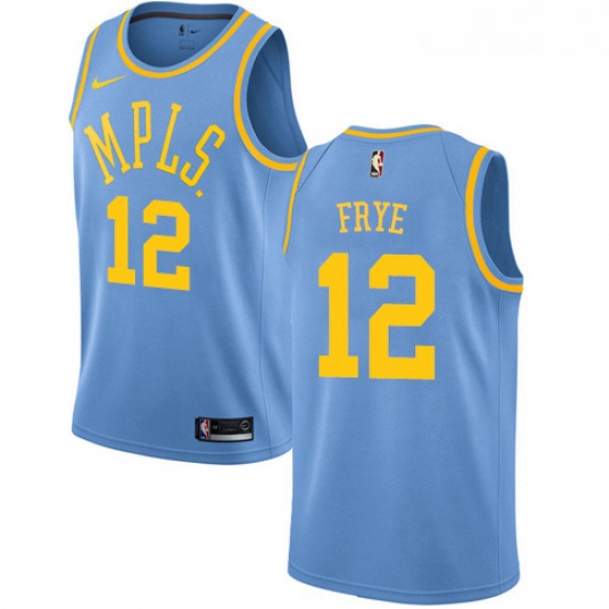 Womens Nike Los Angeles Lakers 12 Channing Frye Authentic Blue Hardwood Classics NBA Jersey