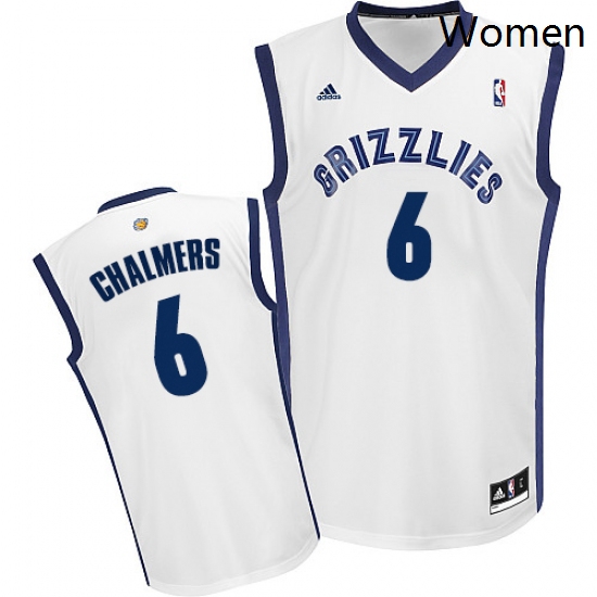 Womens Adidas Memphis Grizzlies 6 Mario Chalmers Swingman White Home NBA Jersey