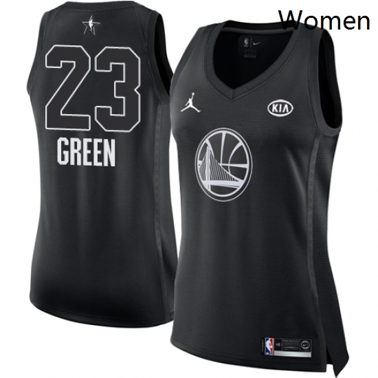 Womens Nike Jordan Golden State Warriors 23 Draymond Green Swingman Black 2018 All Star Game NBA Jer