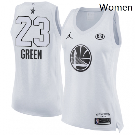 Womens Nike Jordan Golden State Warriors 23 Draymond Green Swingman White 2018 All Star Game NBA Jer