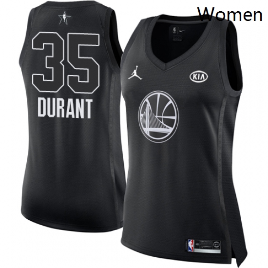 Womens Nike Jordan Golden State Warriors 35 Kevin Durant Swingman Black 2018 All Star Game NBA Jerse