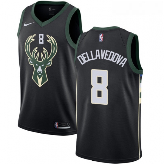 Womens Nike Milwaukee Bucks 8 Matthew Dellavedova Swingman Black Alternate NBA Jersey Statement Edit