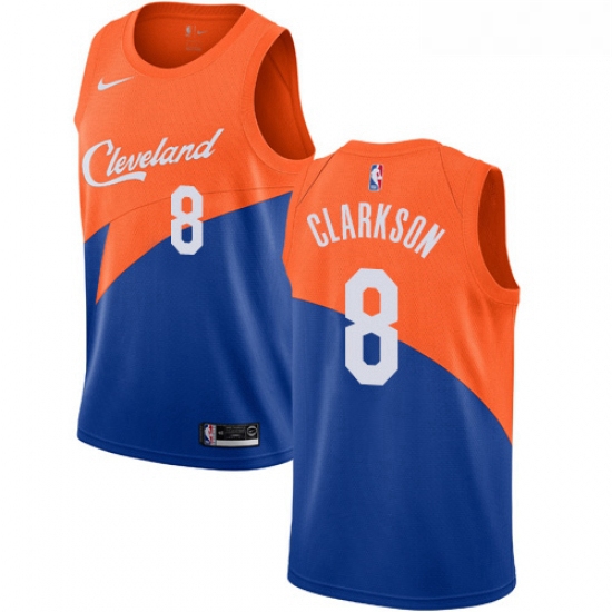 Womens Nike Cleveland Cavaliers 8 Jordan Clarkson Swingman Blue NBA Jersey City Edition