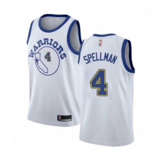 Womens Golden State Warriors 4 Omari Spellman Authentic White Hardwood Classics Basketball Jersey